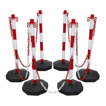 Sealey Red/White Post & Chain Kit 25m Model No.-RWSBKIT