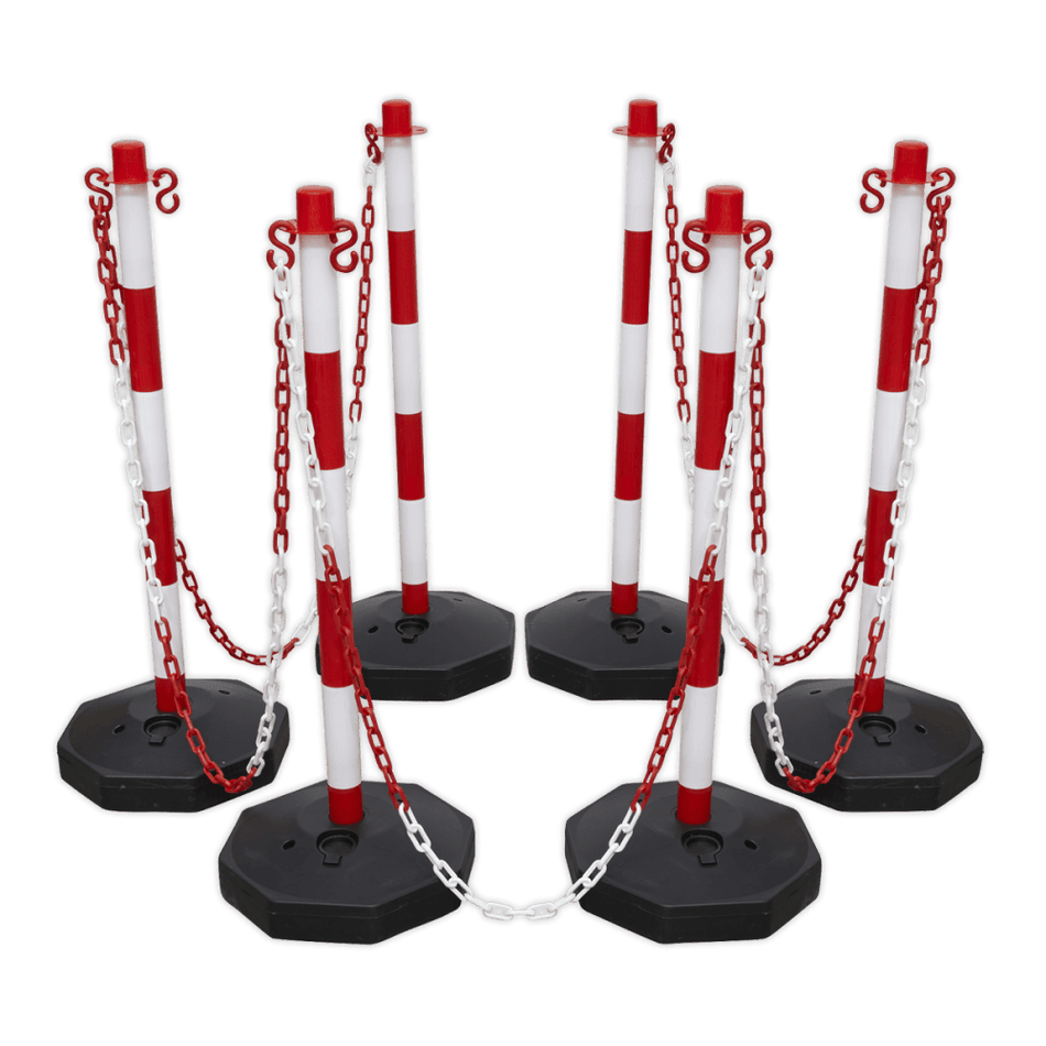 Sealey Red/White Post & Chain Kit 25m Model No.-RWSBKIT