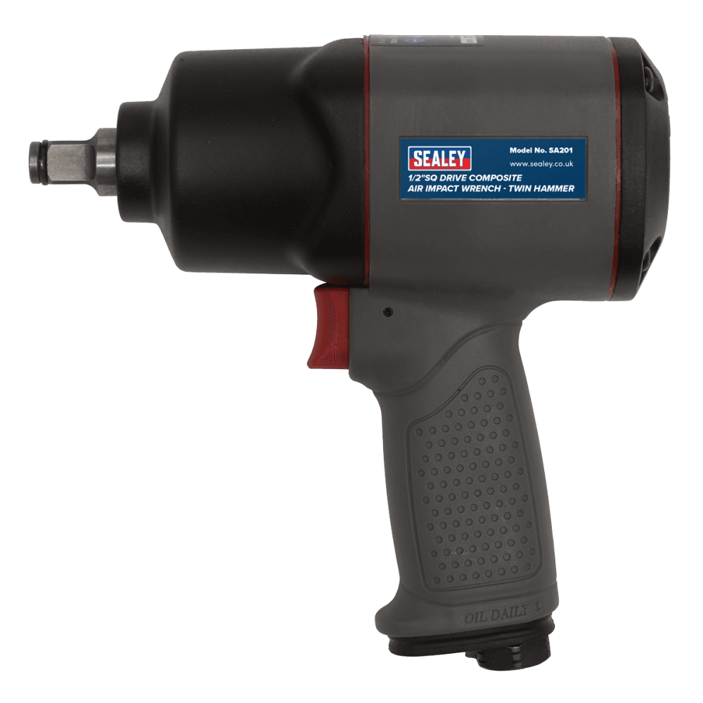 Sealey Air Impact Wrench 1/2"Sq Drive Composite Twin Hammer Model No- SA201