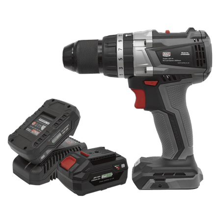 Sealey Brushless Hammer Drill/Driver Kit 13mm 20V - 2 Batteries Model No- CP20VDDXKIT