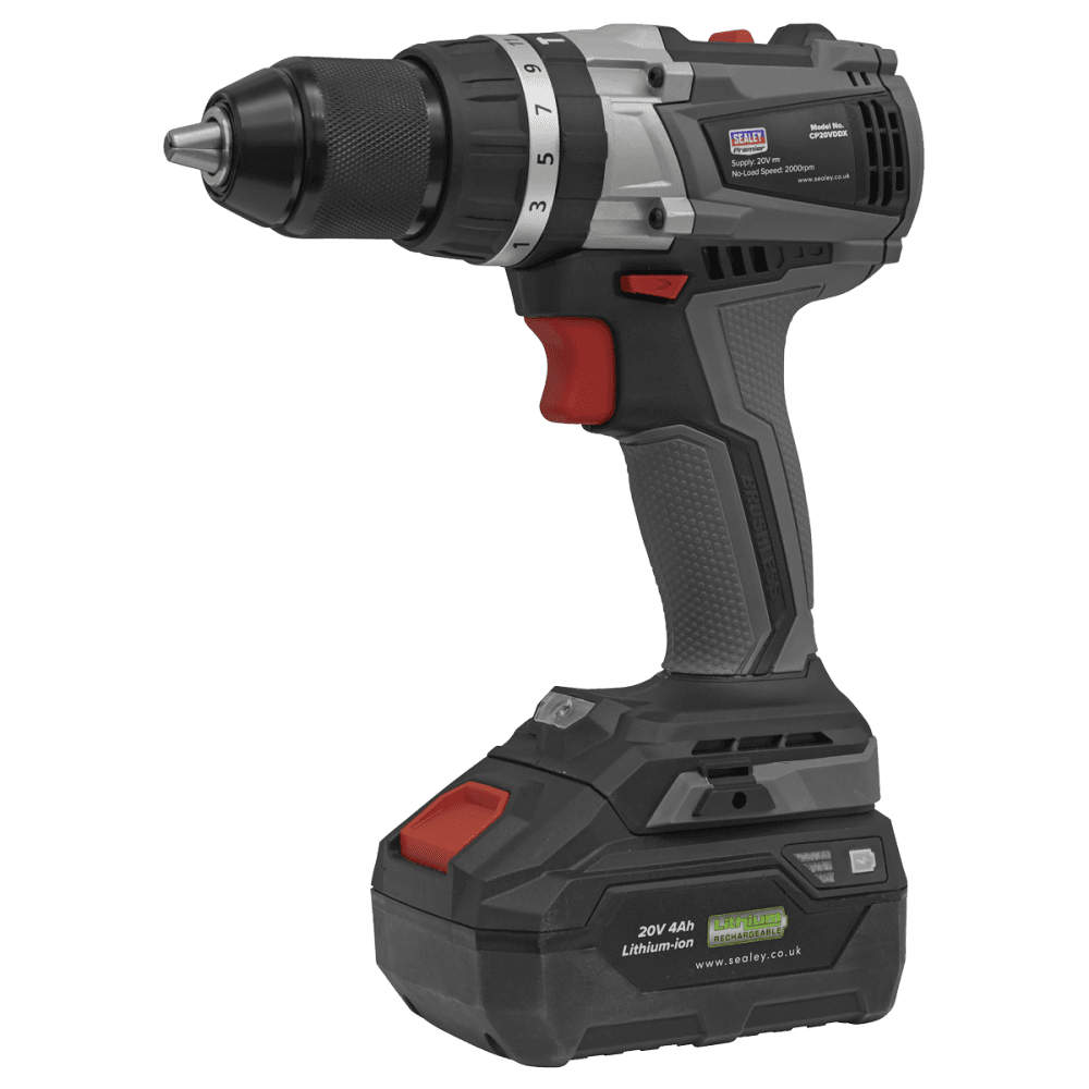 Sealey Brushless Hammer Drill/Driver 20V 13mm - Body Only Model No- CP20VDDX