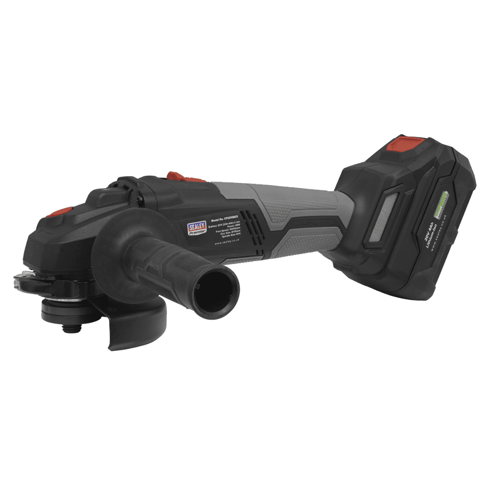 Sealey Premier SV20 Series 115mm Brushless Cordless Angle Grinder 20V - Body Only Model No- CP20VAGX