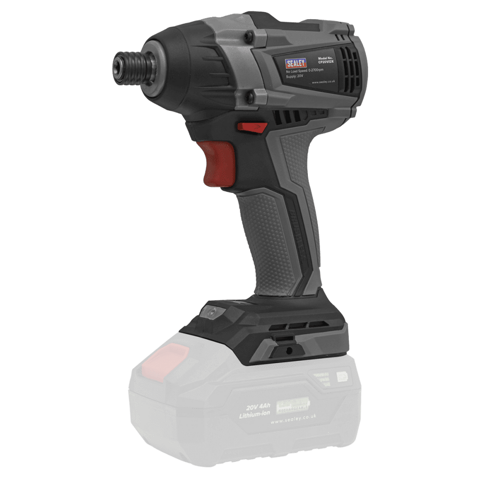 Sealey Brushless Impact Driver 20V 1/4" Hex 200Nm - Body Only Model No- CP20VIDX