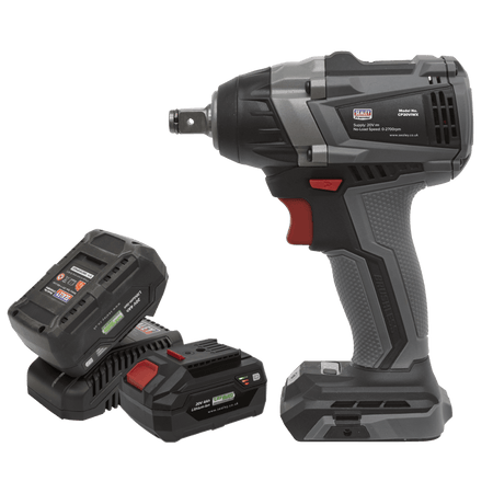 Sealey Brushless Impact Wrench Kit 1/2"Sq Drive 20V 300Nm - 2 Batteries Model No- CP20VIWXKIT