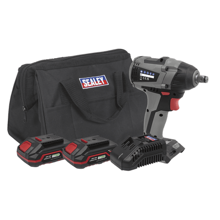 Sealey Brushless Impact Wrench Kit 1/2"Sq Drive 20V 300Nm - 2 Batteries Model No- CP20VIWXKIT