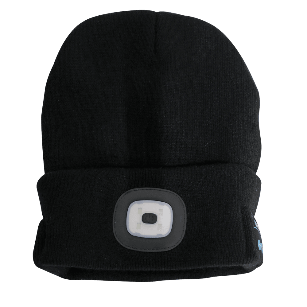 Sealey Beanie Hat 4 SMD LED USB Rechargeable with Wireless Headphones Model No- LED185W