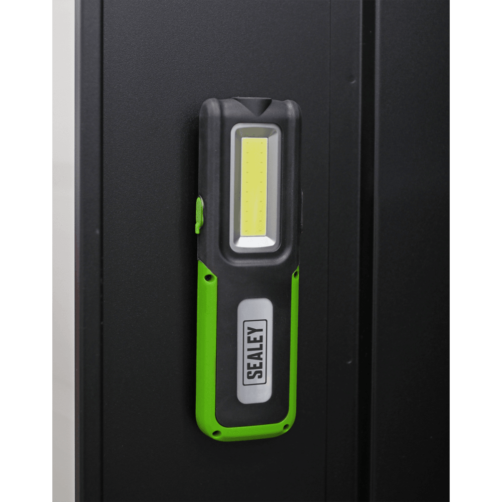 Sealey Rechargeable Inspection Lamp Green 5W COB + 3W LED + Power Bank Model No- LED318G