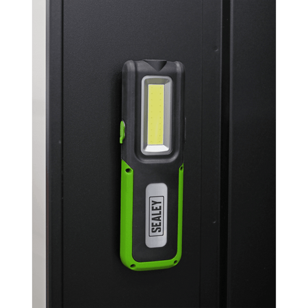 Sealey Rechargeable Inspection Lamp Green 5W COB + 3W LED + Power Bank Model No- LED318G