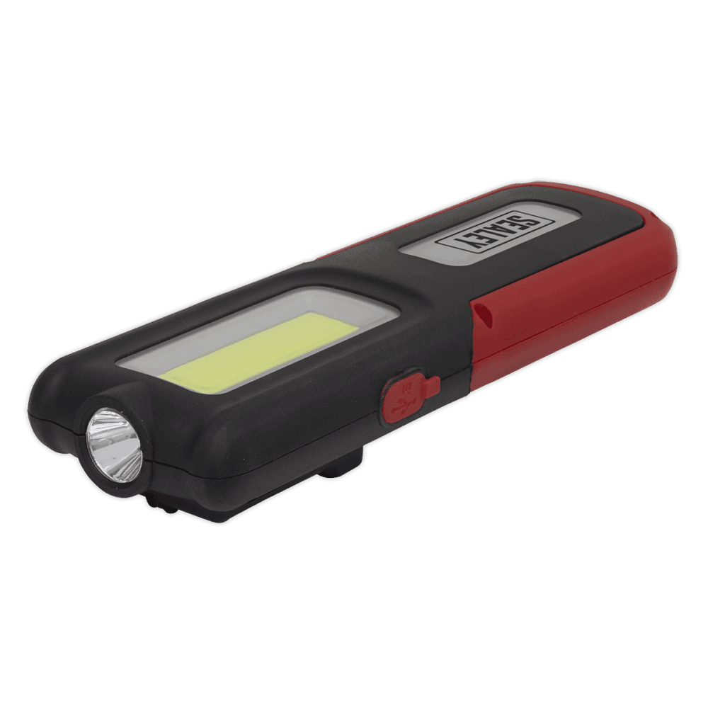 Sealey Rechargeable Inspection Lamp Red 5W COB + 3W LED + Power Bank Model No- LED318R