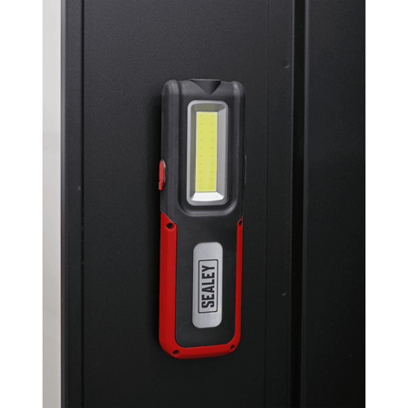 Sealey Rechargeable Inspection Lamp Red 5W COB + 3W LED + Power Bank Model No- LED318R