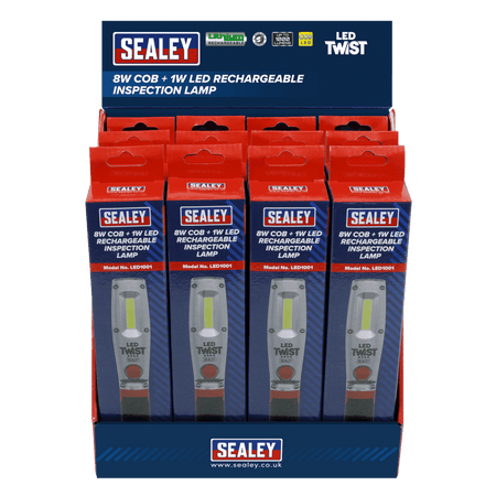 Sealey Rechargeable Inspection Lamp 8W LED - Display Box of 12 Model No- LED1001DB