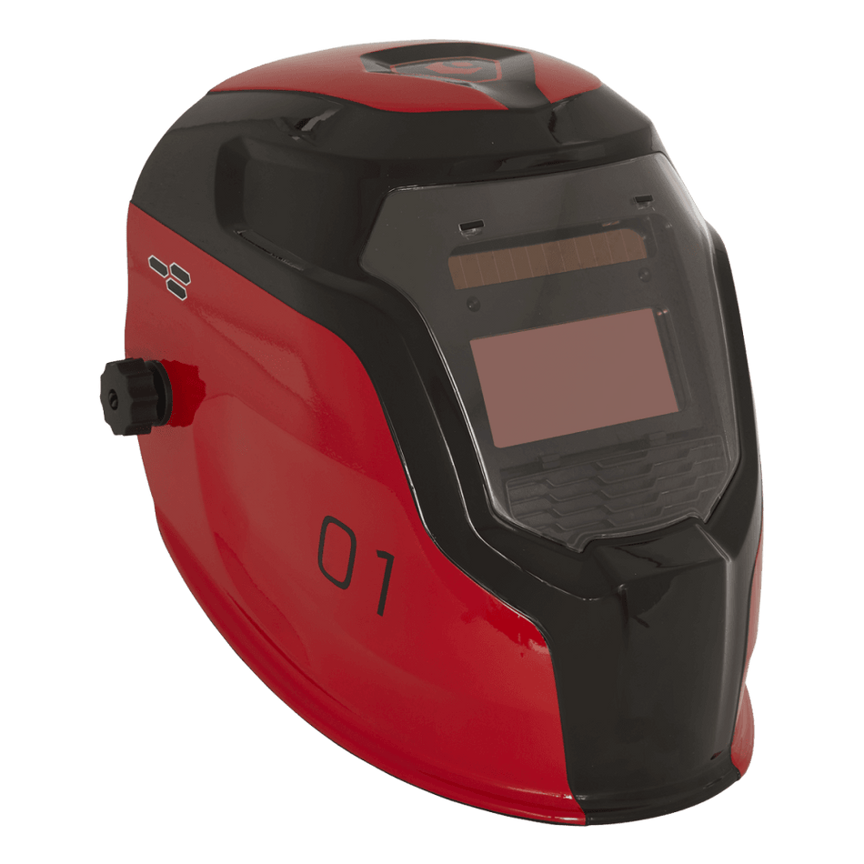Sealey Auto Darkening Welding Helmet Shade 9-13 - Red Model No- PWH1