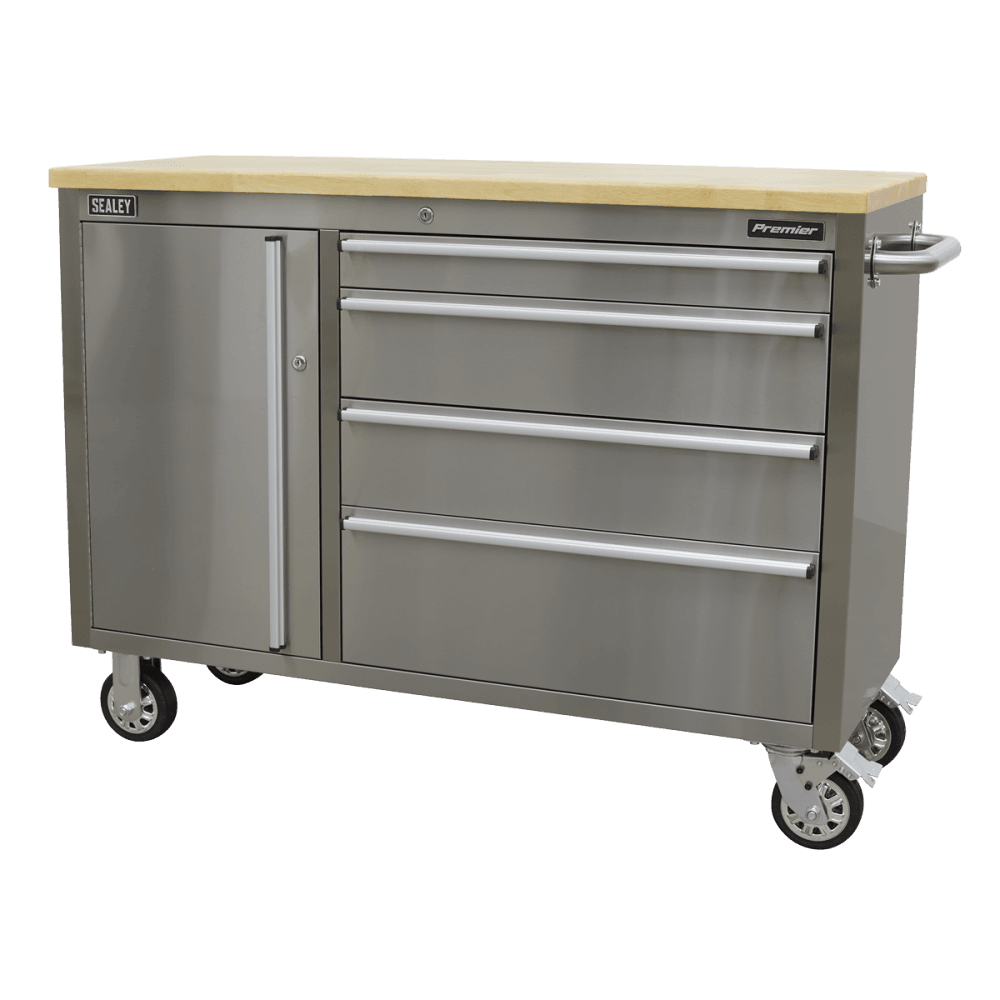 Sealey Mobile Stainless Steel Tool Cabinet 4 Drawer Model No- AP4804SS
