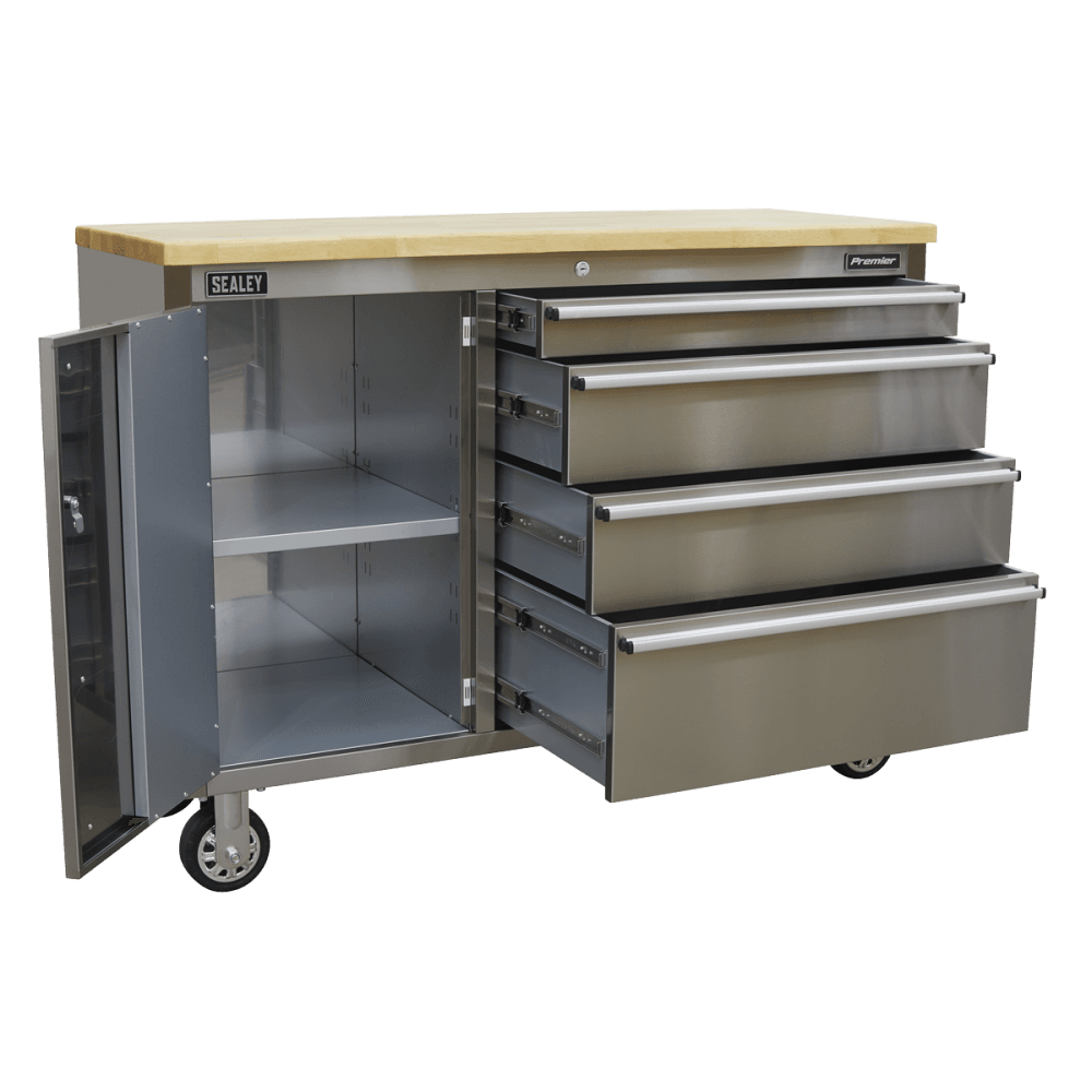 Sealey Mobile Stainless Steel Tool Cabinet 4 Drawer Model No- AP4804SS