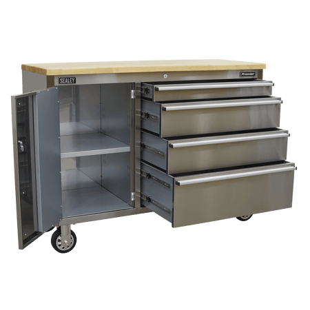 Sealey Mobile Stainless Steel Tool Cabinet 4 Drawer Model No- AP4804SS