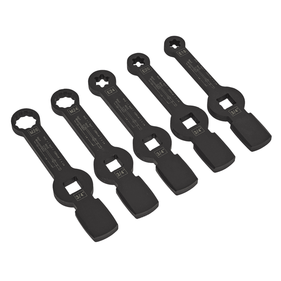 Sealey Brake Caliper Slogging Wrench Set 5pc Model No- CV212