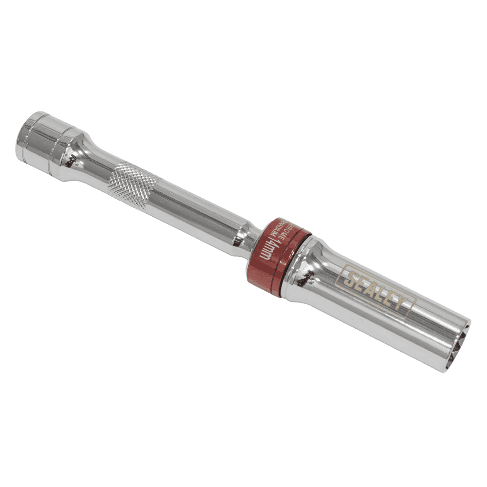 Sealey Spark Plug Socket with Universal Joint 14mm 3/8"Sq Drive 12-Point 150mm Model No- AK6570