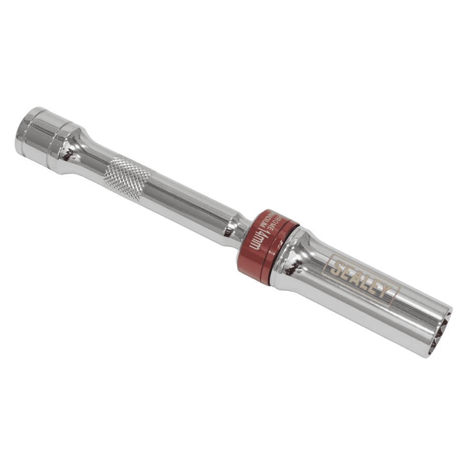 Sealey Spark Plug Socket with Universal Joint 14mm 3/8"Sq Drive 12-Point 150mm Model No- AK6570
