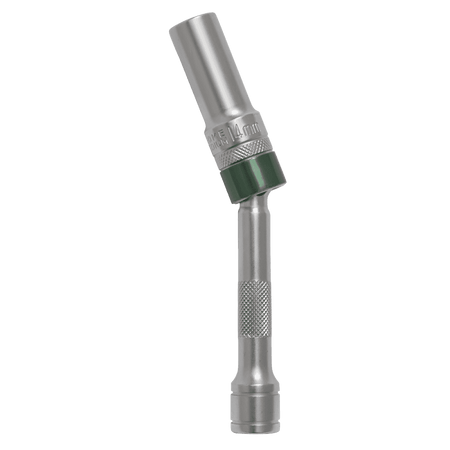 Sealey Spark Plug Socket with Universal Joint 14mm 3/8"Sq Drive 12-Point 150mm Model No- AK6570