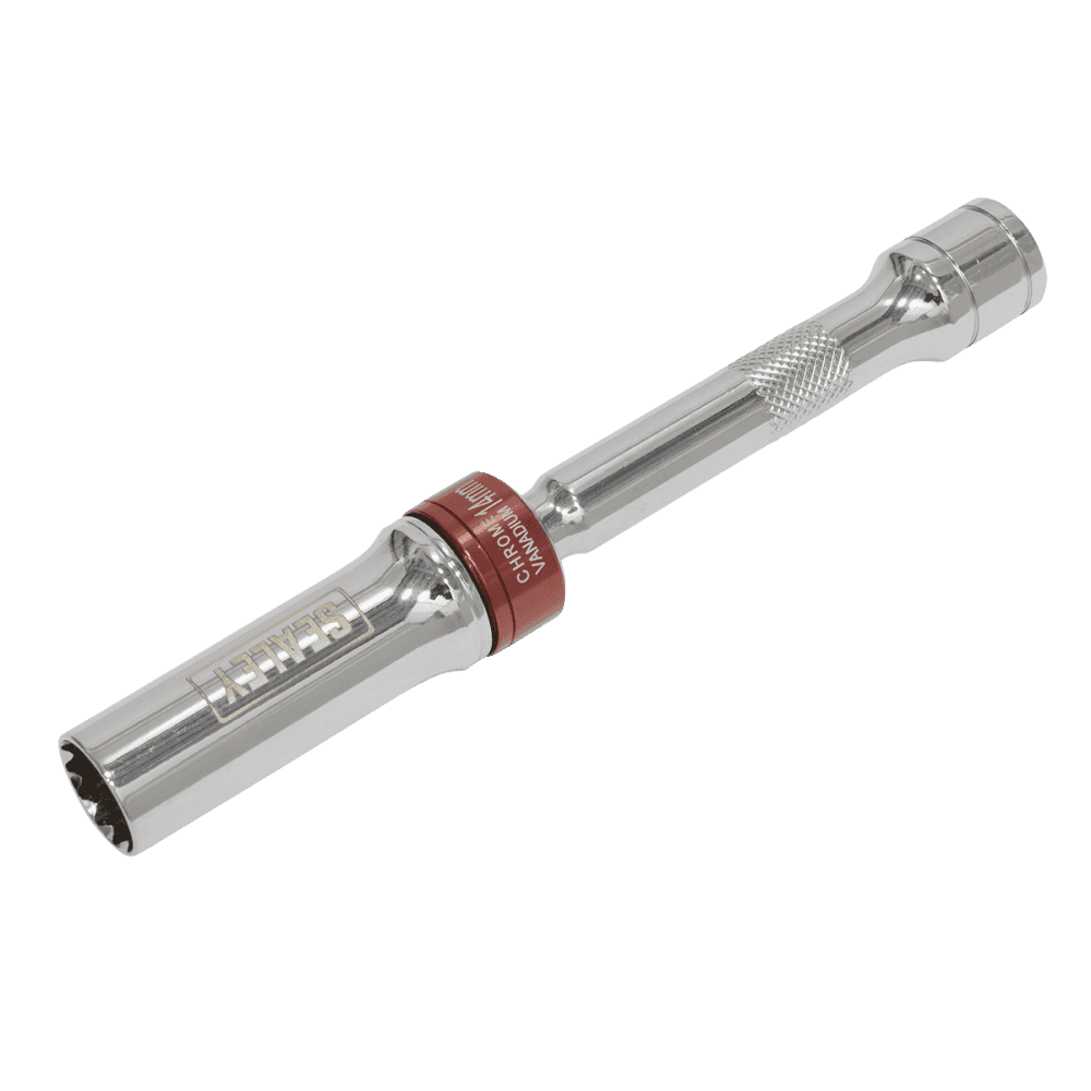Sealey Spark Plug Socket with Universal Joint 14mm 3/8"Sq Drive 12-Point 150mm Model No- AK6570
