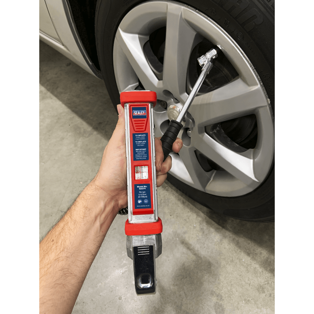 Sealey Tyre Inflator 0.5m Hose with Twin Push-On Connector Model No- SA371
