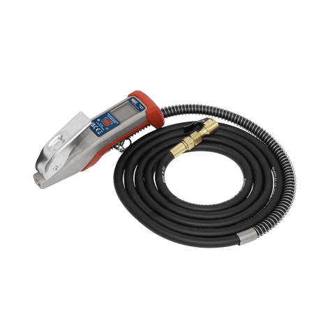 Sealey Digital Tyre Inflator 2.7m Hose with Clip-On Connector Model No- SA375