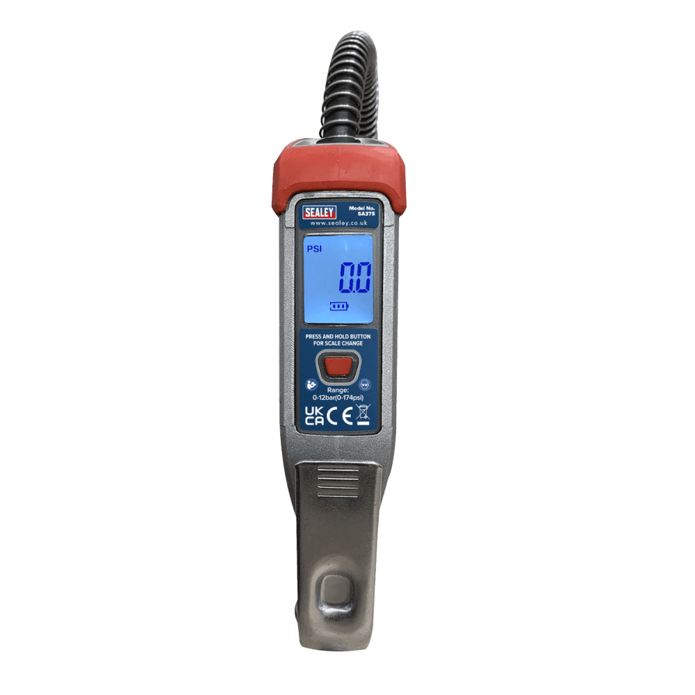 Sealey Digital Tyre Inflator 2.7m Hose with Clip-On Connector Model No- SA375