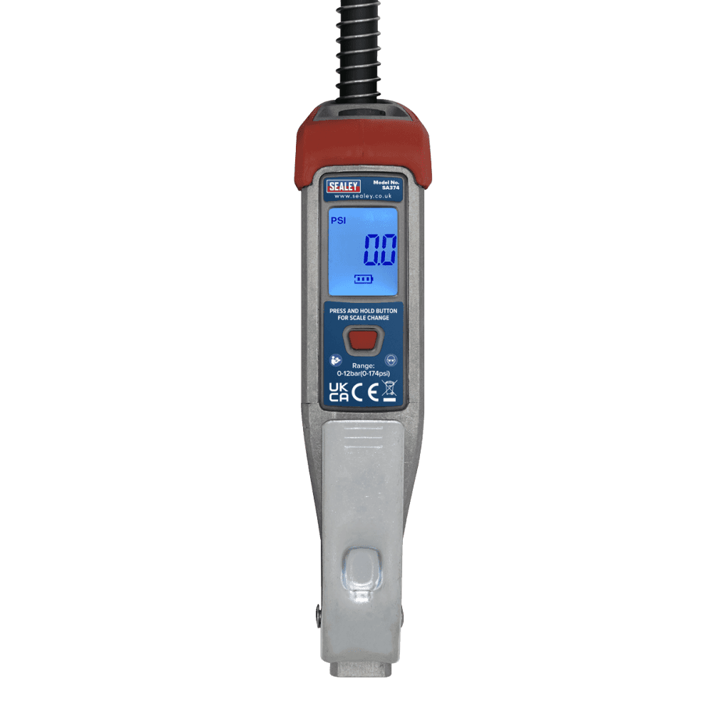 Sealey Digital Tyre Inflator 0.5m Hose with Push-On Connector Model No- SA374