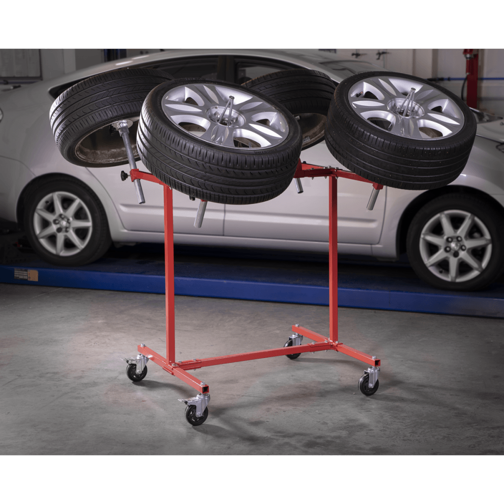 Sealey Alloy Wheel Painting/Repair Stand Heavy-Duty - 4 Wheel Capacity Model No-MK71