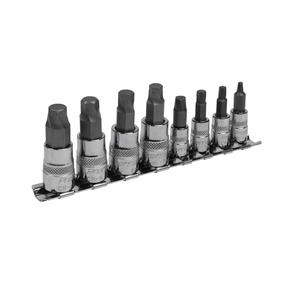 Sealey Hex Socket Bit Set Lock-OnÂƒ?Â½ 8pc 1/4" & 3/8"Sq Drive Metric Model No-AK65600