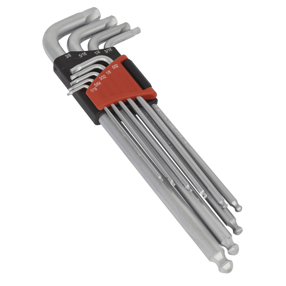 Sealey Ball-End Hex Key Set 9pc Lock-OnÂƒ?Â½ Imperial Model No-AK7181