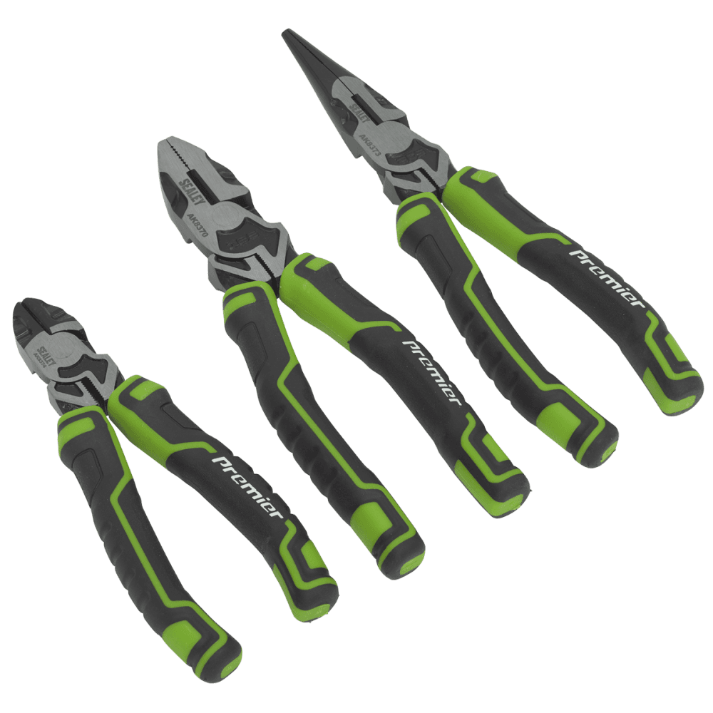 Sealey Pliers Set 3pc High Leverage - Hi-Vis Green Model No-AK8376HV