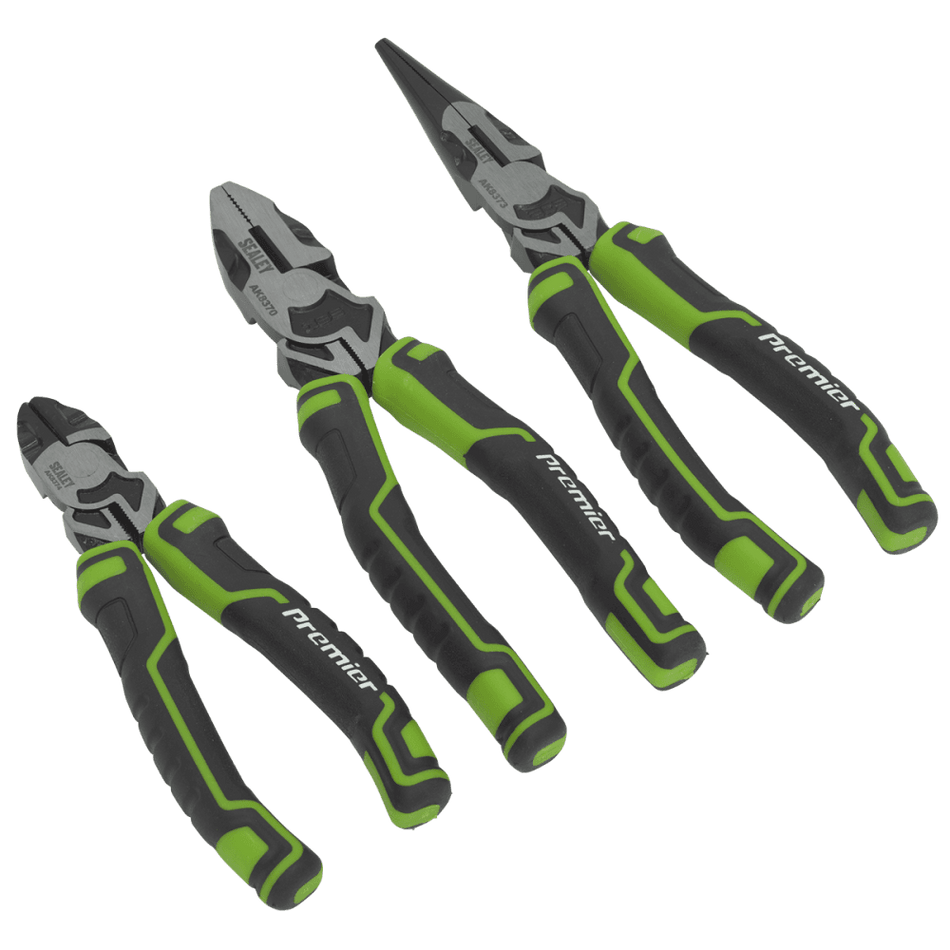 Sealey Pliers Set 3pc High Leverage - Hi-Vis Green Model No-AK8376HV