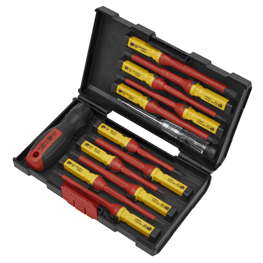 Sealey Screwdriver Set 13pc Interchangeable - VDE Approved Model No-AK6128