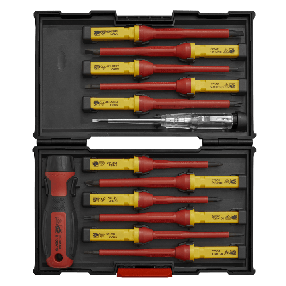 Sealey Screwdriver Set 13pc Interchangeable - VDE Approved Model No-AK6128