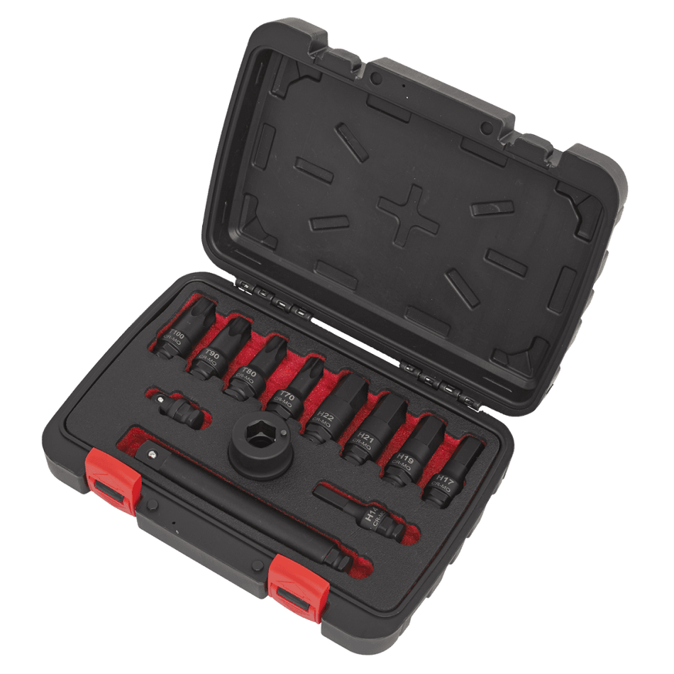 Sealey Impact Socket Bit & Accessories Set 12pc 3/4"Sq Drive Model No-AK5617
