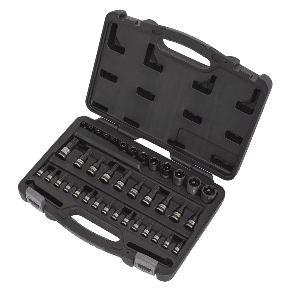 Sealey TRX-Star* Socket & Security Socket Bit Set 38pc 1/4", 3/8" & 1/2"Sq Drive Model No-AK6197B