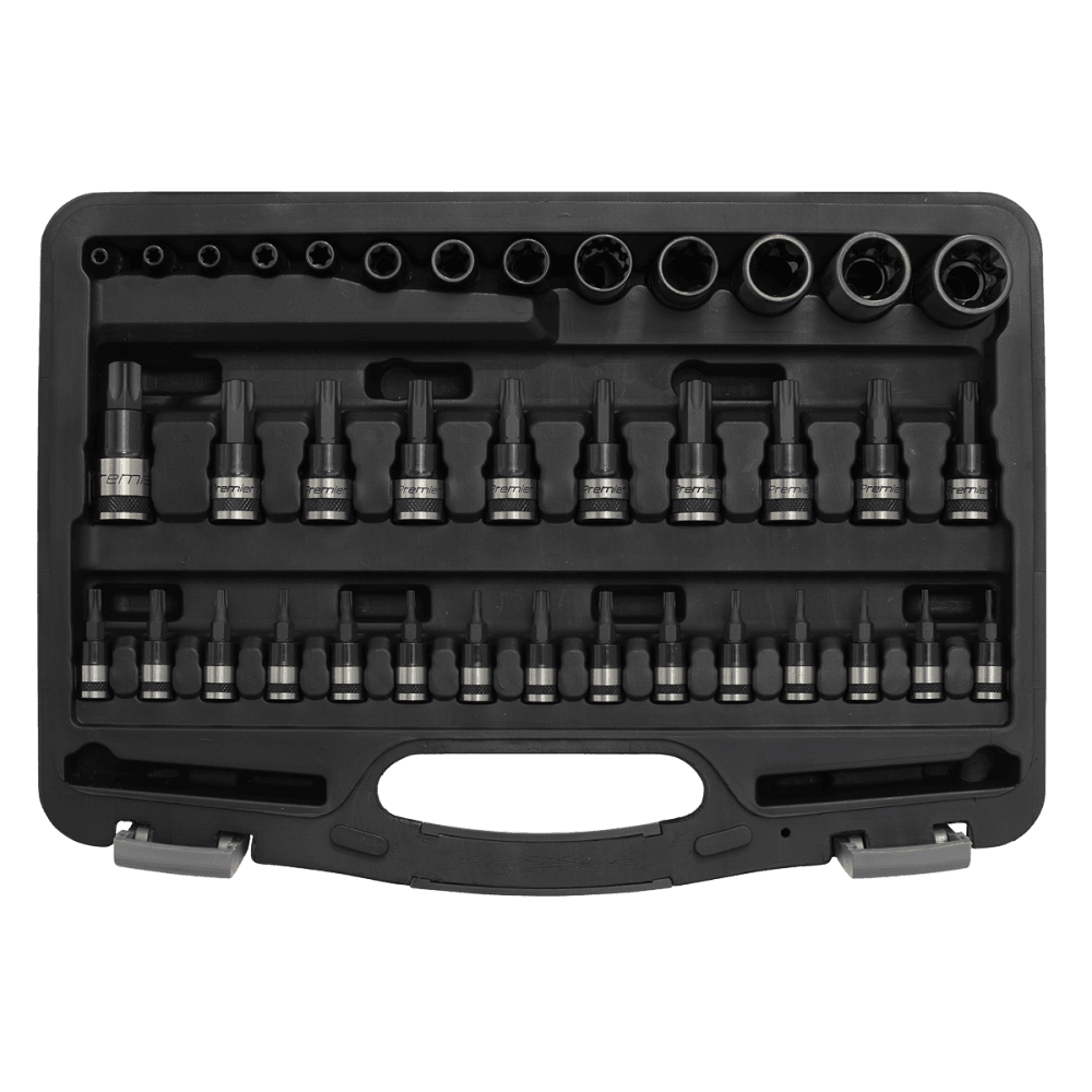 Sealey TRX-Star* Socket & Security Socket Bit Set 38pc 1/4", 3/8" & 1/2"Sq Drive Model No-AK6197B