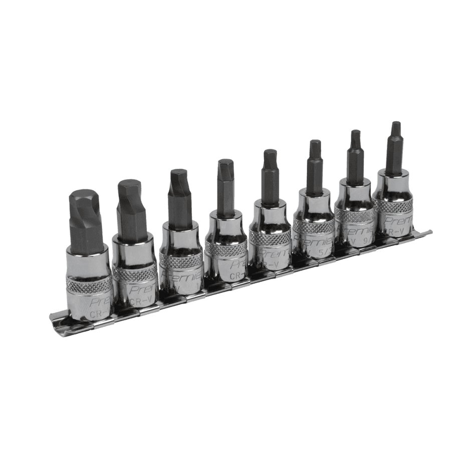 Sealey Hex Socket Bit Set Lock-OnÂƒ?Â½ 8pc 3/8"Sq Drive - Imperial Model No-AK65603