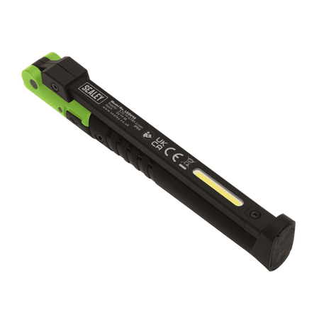 Sealey Rechargeable Slim Folding Pocket Light 2 COB + 1 SMD LED - Green Model No-LED01G