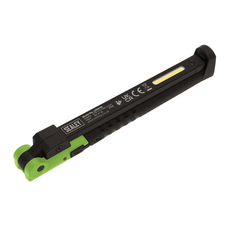 Sealey Rechargeable Slim Folding Pocket Light 2 COB + 1 SMD LED - Green Model No-LED01G