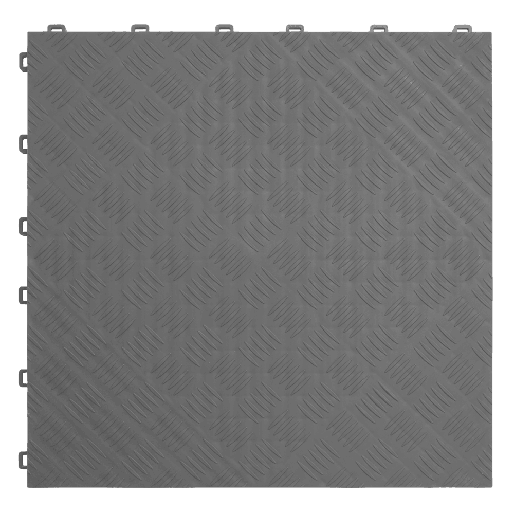 Sealey Polypropylene Floor Tile 400 x 400mm - Grey Treadplate - Pack of 9 Model No-FT3G