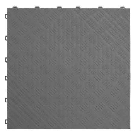 Sealey Polypropylene Floor Tile 400 x 400mm - Grey Treadplate - Pack of 9 Model No-FT3G