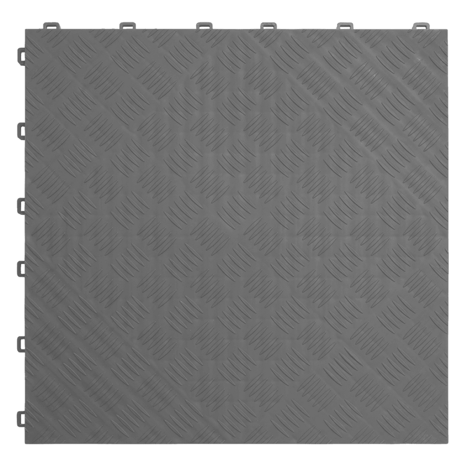 Sealey Polypropylene Floor Tile 400 x 400mm - Grey Treadplate - Pack of 9 Model No-FT3G