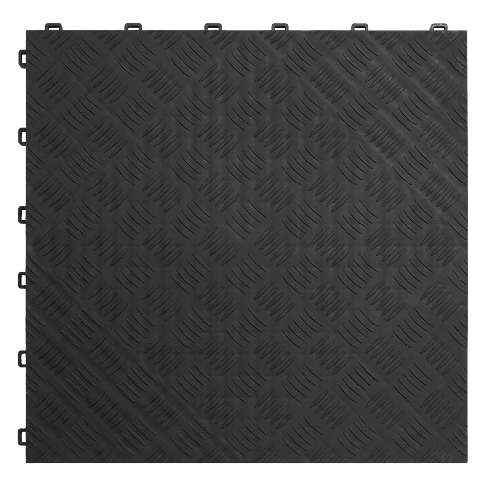 Sealey Polypropylene Floor Tile 400 x 400mm - Black Treadplate - Pack of 9 Model No-FT3B