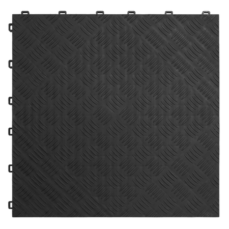 Sealey Polypropylene Floor Tile 400 x 400mm - Black Treadplate - Pack of 9 Model No-FT3B
