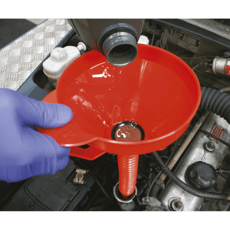 Sealey Funnel with Flexible Spout & Filter Medium 160mm Model No-F16F
