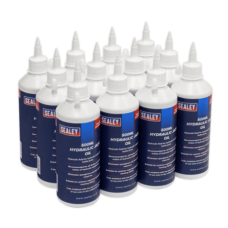 Sealey Hydraulic Jack Oil 500ml Pack of 12 Model No-HJO/500ML