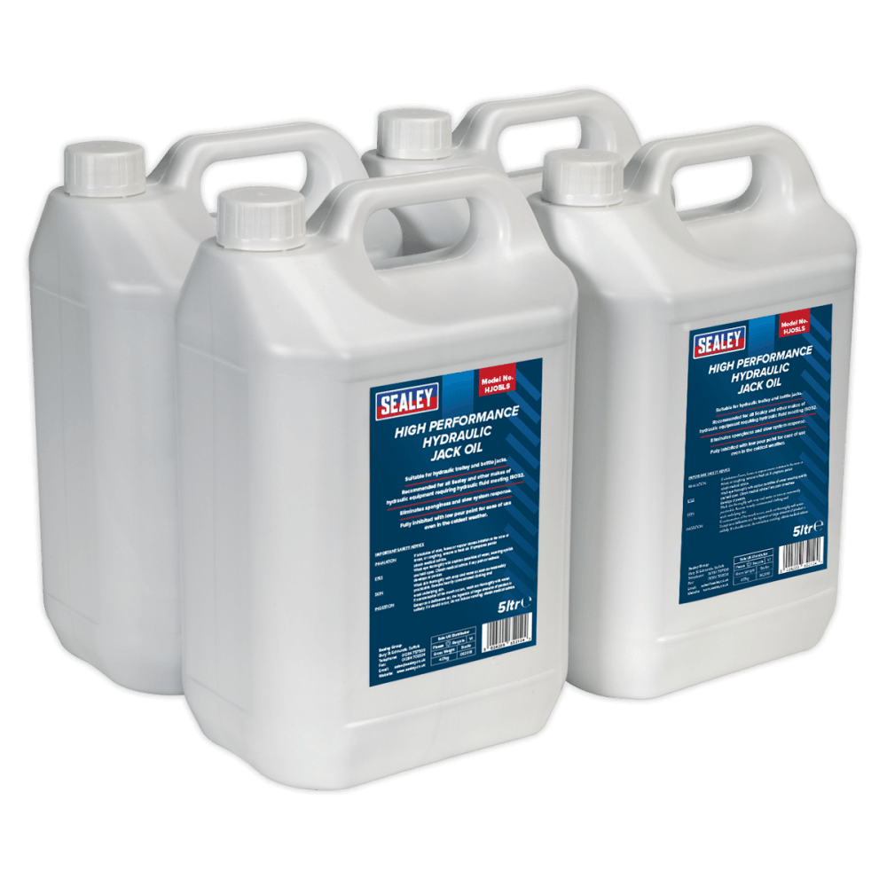 Sealey Hydraulic Jack Oil 5ltr Pack of 4 Model No-HJO/5L