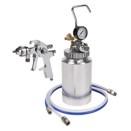 Sealey HVLP Pressure Pot System with Spray Gun & Hoses 1.7mm Set-Up Model No-HVLP-79/P